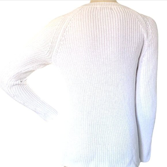 Liz Claiborne Womens White Knit Pullover Sweater Sz M #65C - Picture 5 of 7